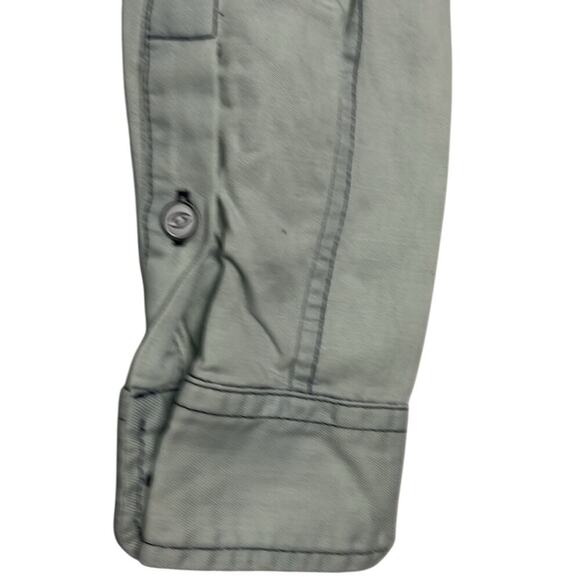 AG Adriano Goldschmied Sample Women’s Small Blue Cotton Tencel Linen Button Down - Picture 3 of 8